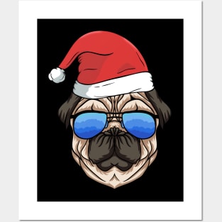 English Bulldog Christmas Santa Claus Hat Xmas Gift For boys T-Shirt Posters and Art